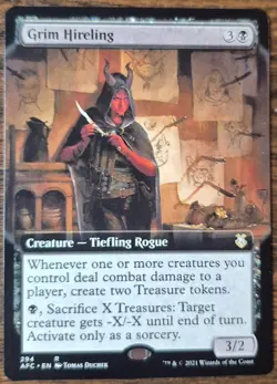 Grim Hireling (Extended Art) Commander: Adventures in the Forgotten Realms MTG - Image 1