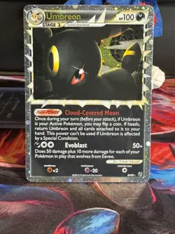 2010 POKEMON HEARTGOLD & SOULSILVER UNDAUNTED #86/90 UMBREON ULTRA RARE - LP - Image 2