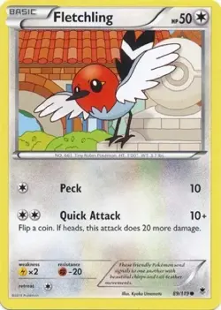 Fletchling 89/119 Phantom Forces Pokemon LP - Image 1