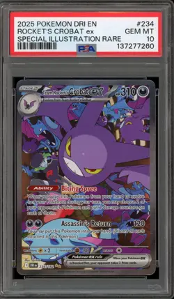 Pokemon Team Rocket's Crobat Destined Rivals SIR #234 PSA 10 Gem Mint - Image 1