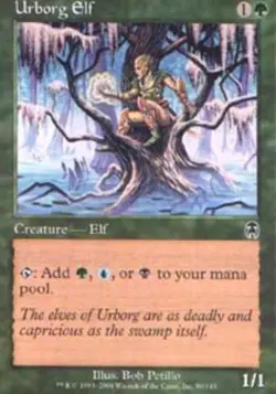 Japanese Urborg Elf ~ Lightly Played Apocalypse Foreign Stock Image MTG Magic Ul - Image 1