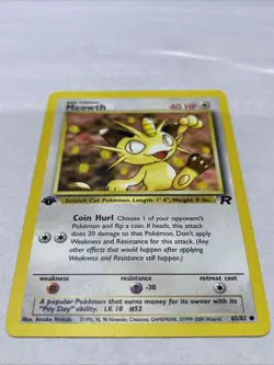 Pokemon TCG Meowth 1st Edition Team Rocket Edition - Image 1