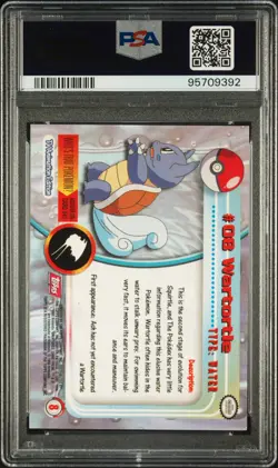 1999 Topps Pokemon Tv #8 Wartortle PSA 8 - Image 2