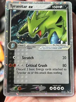 Pokemon TCG Tyranitar EX 17/17 Pop Series 1 Ultra Rare Holo Card #17/17 NM - Image 1