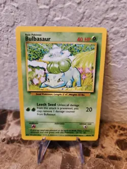 Bulbasaur 44/102 Base Set WOTC 1999 Non-Holo Pokemon Card NM Near Mint - Mint - Image 1