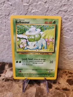 Bulbasaur 44/102 Base Set WOTC 1999 Non-Holo Pokemon Card NM Near Mint - Mint - Image 2