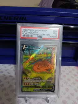 PSA 9 MINT Charizard V SWSH260 FULL ART HOLO PROMO Pokemon Card - Image 1