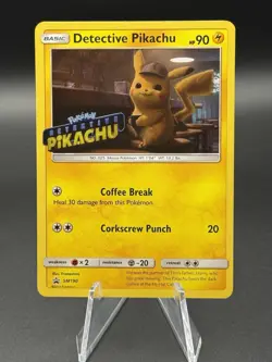 Pokemon TCG Sun & Moon Black Star DVD Promo Detective Pikachu Holo SM190 - Image 1