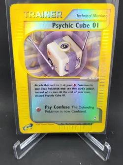 Pokemon Psychic Cube 132/147 Aquapolis Reverse Holo LP - Image 1