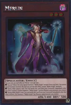 Yugioh! LP Merlin - NKRT-EN001 - Platinum Rare - Limited Edition Lightly Played, - Image 1
