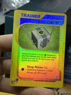 Grass Cube 01 124/147 Aquapolis 2002 Reverse Holo e-Series Pokemon Card TCG - Image 3