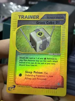 Grass Cube 01 124/147 Aquapolis 2002 Reverse Holo e-Series Pokemon Card TCG - Image 4