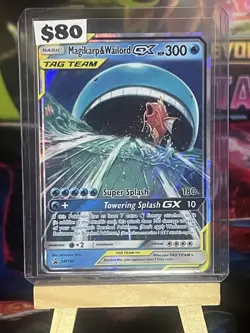 Pokemon Magikarp & Wailord GX TAG TEAM Promo SM166 Holo Card English - Image 1