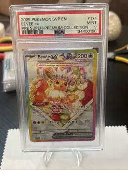 PSA 9 - 2025 POKEMON SVP EN-SV BLACK STAR PROMO 174 EEVEE EX PRISMATIC EVOLUTION - Image 2