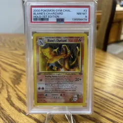 Vintage Pokemon Blaine's Charizard 1st Edition Holo Gym Challenge NM-MINT PSA 8! - Image 1