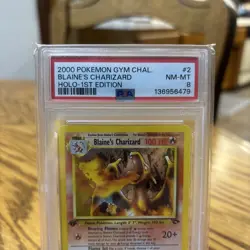 Vintage Pokemon Blaine's Charizard 1st Edition Holo Gym Challenge NM-MINT PSA 8! - Image 2