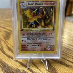 Vintage Pokemon Blaine's Charizard 1st Edition Holo Gym Challenge NM-MINT PSA 8! - Image 3