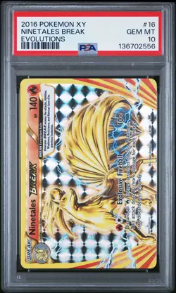 PSA 10 Ninetales Break #016 Pokemon XY Evolutions English 2016 - Image 1