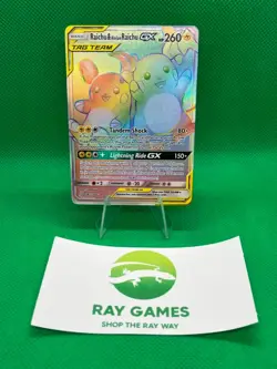 Pokemon TCG Raichu & Alolan Raichu GX 241/236 Unified Minds Secret Rare MP - Image 1