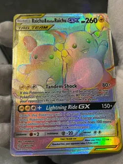 Pokemon TCG Raichu & Alolan Raichu GX 241/236 Unified Minds Secret Rare MP - Image 4