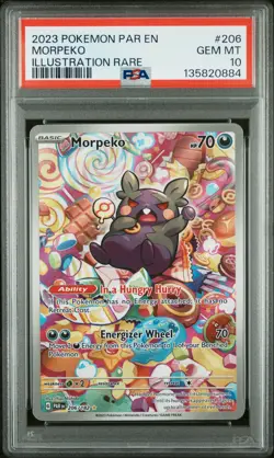 2023 POKEMON PAR EN-PARADOX RIFT ILLUSTRATION RARE #206 MORPEKO PSA 10 - Image 1