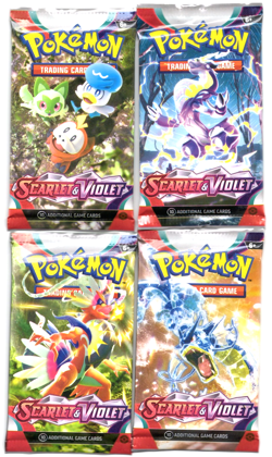 Pokemon 2023 Scarlet & Violet Booster Pack Complete Art Set x4 (Sealed New) - Image 1
