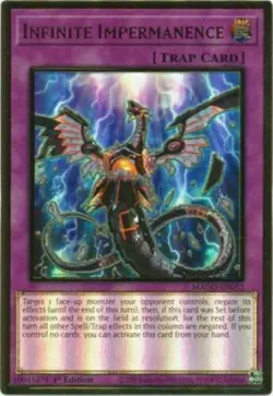 *** INFINITE IMPERMANENCE *** GOLD RARE MAGO-EN052 1ST EDITION YUGIOH! (NM) - Image 1