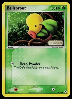 Pokemon Card - Bellsprout Legend Maker 49/92 Common Reverse Holo Stamped - Image 1