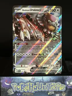 Pokemon Card Bloodmoon Ursaluna ex SVP 177 Black Star Promo Double Rare NM - Image 1