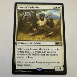 Leonin Warleader Core Set 2019 Regular LP MTG Magic the Gathering - Image 1