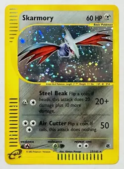 2002 Pokemon Expedition 27/165 Skarmory Holo Rare LP !! “Swirl” - Image 1