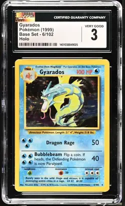1999 POKEMON BASE SET UNLIMITED #6 GYARADOS HOLO CGC 3 - Image 2