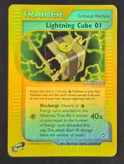 Lightning Cube 01 127/147 Aquapolis Reverse Holo LP Pokemon TCG Ships FAST - Image 1