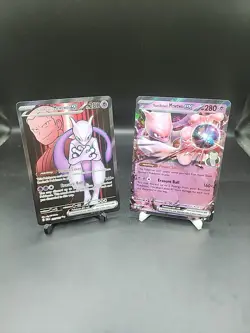 Pokemon TCG Pokemon Team Rocket's Mewtwo EX 213/182 Full Art 081/182 2 card Lot - Image 1
