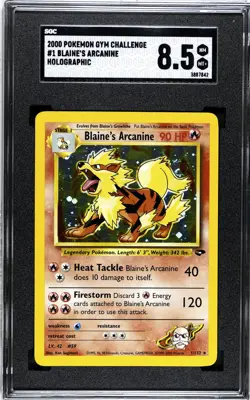 2000 pokemon blain's arcanine 1/132 holo psa SGC 8.5 NM MT+ - Image 1