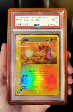 2003 POKEMON AQUAPOLIS # 98 ONIX REVERSE FOIL HOLO PSA 9 + Sunset GradedGuard V2 - Image 2