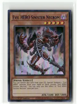 Yugioh Evil HERO Sinister Necrom (Blue) LDS3-EN026 1st Ed NM - Image 1