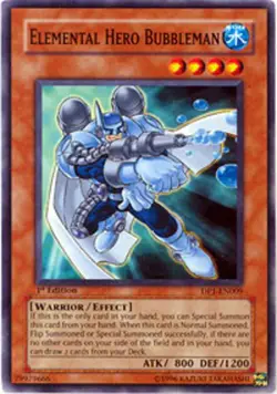 Elemental Hero Bubbleman - DP1-EN009 - Common - Unlimited Edition - Heavily Play - Image 1
