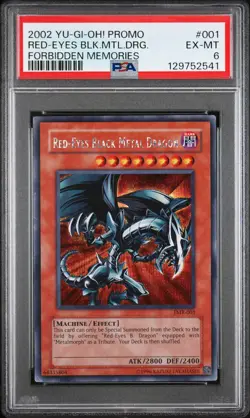 2002 YU-GI-OH! FMR-FORBIDDEN MEMORIES PROMO RED-EYES BLACK METAL DRAGON PSA 6 - Image 1