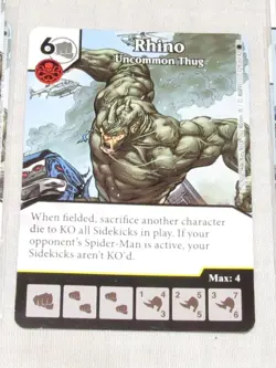 Dice Masters Rhino Set 7 Cards 7 Dice: Uncommon Thug Big Brute Persistent Vengea - Image 2