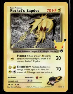 2021 Pokemon Celebrations: Classic Collection Rocket's Zapdos Holofoil 15/132 - Image 1