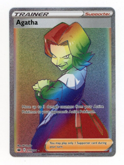 2021 Pokemon Chilling Reign Agatha 210 Trainer Full Art Secret Rainbow Holo - Image 1