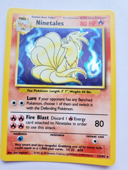 Pokemon TCG - Ninetales 12/102 Rare Holo - Base Set Unlimited - MP - 1999 WOTC - Image 1