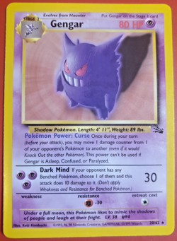 Gengar Fossil 20/62 Pokemon TCG Non Holo Rare WOTC Vintage 1999 LP - Image 1