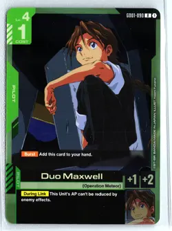Duo Maxwell GD01-090 Rare NM Gundam Card Game Newtype Rising - Image 1