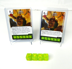 Marvel Dice Masters Avengers VS X-Men AVX * LOKI 3 Cards CUR + 4 dice 2014 - Image 1
