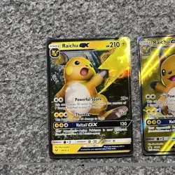 Pokemon Raichu GX Lot Full Art Holo Card TCG Sun Moon SM Promo NM - Image 2
