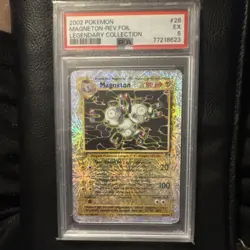 Pokemon Legendary Collection Magneton 28/110 Reverse Holo Rare 2002 PSA 5 - Image 1