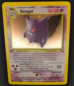 Pokemon TCG 1st Edition Fossil Gengar 5/65 Holo Rare Near Mint Condition - Image 3