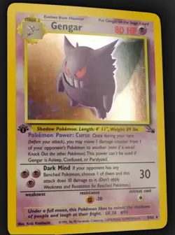 Pokemon TCG 1st Edition Fossil Gengar 5/65 Holo Rare Near Mint Condition - Image 5